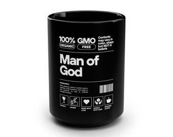 Man of God Black Coffee Mug | Godly Man Cup | Man of God Black Mug | 15oz Coffee Cup | Tea Cup