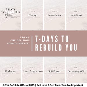 Self-Love Guide for Women, 7-Day Digital Healing Workbook, Self-Care Guide, Feminine Energy Reset, Self Help Book, Women Empowerment