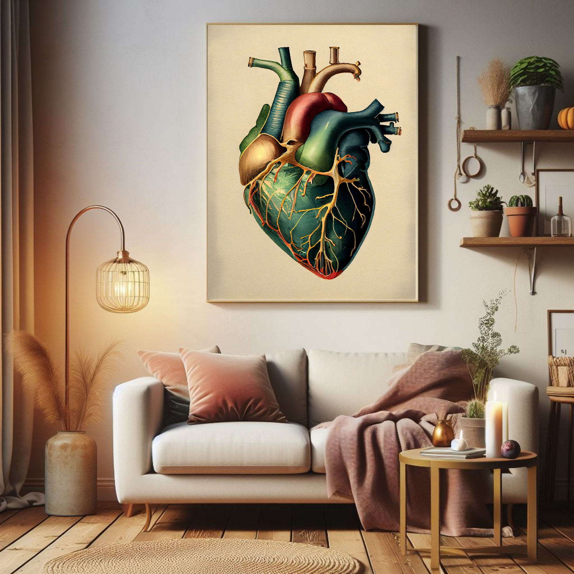 Anatomical Heart Art, Gift for Doctor, Medical Printable Wall Art ...