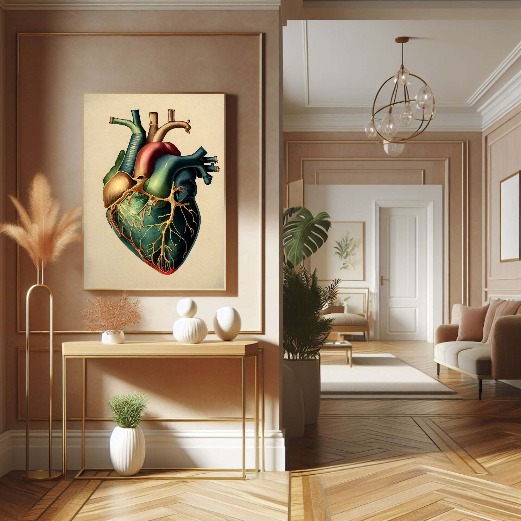 Anatomical Heart Art, Gift for Doctor, Medical Printable Wall Art ...