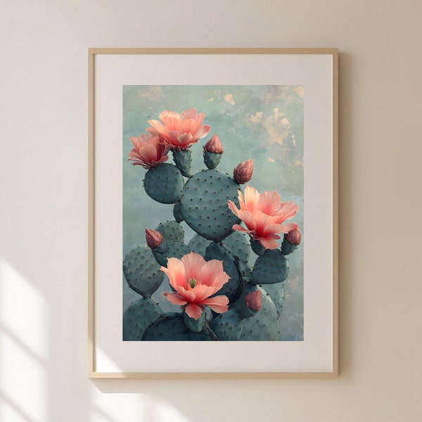 Mexican Prickly Pear Cactus Print & Top Sellers Western Desert Wall Art, Japandi Wall Art, Botanical Print Vintage Cactus Wabi Sabi Wall Art