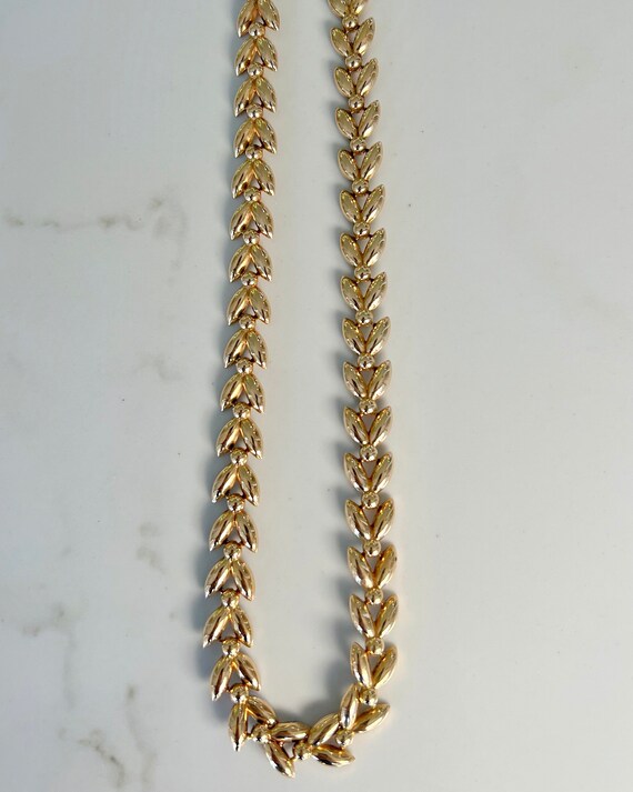 14KY Gold 15.5" Leaf Petal Link Necklace/Chain - image 5