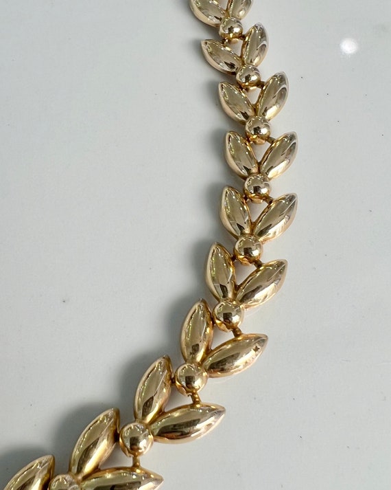 14KY Gold 15.5" Leaf Petal Link Necklace/Chain - image 3