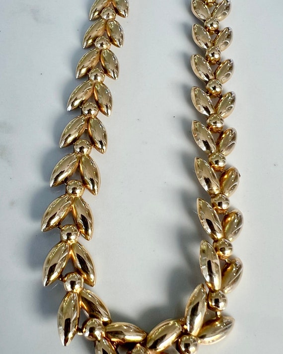 14KY Gold 15.5" Leaf Petal Link Necklace/Chain - image 6