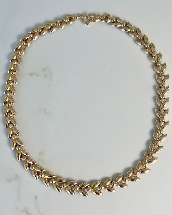 14KY Gold 15.5" Leaf Petal Link Necklace/Chain - image 1