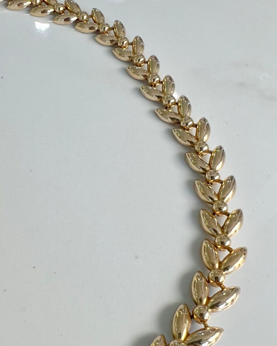 14KY Gold 15.5" Leaf Petal Link Necklace/Chain - image 4