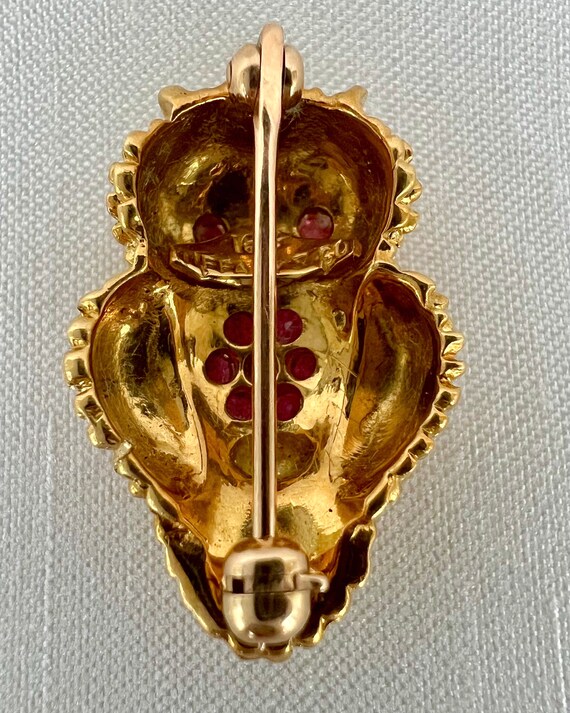 18k Vintage Tiffany and Co. Ruby Owl Brooch - image 5