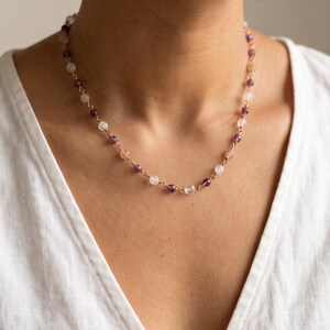 Gemstone Necklace: Copper Linked Artisan Beaded Jewelry
