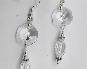 Swarovski Crystal Sterling Silver Earrings: Artisan Crafted Bridal Jewelry