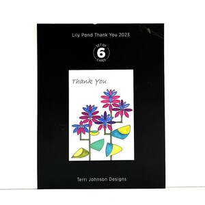 Lot de 6 cartes de remerciements Étang aux nénuphars