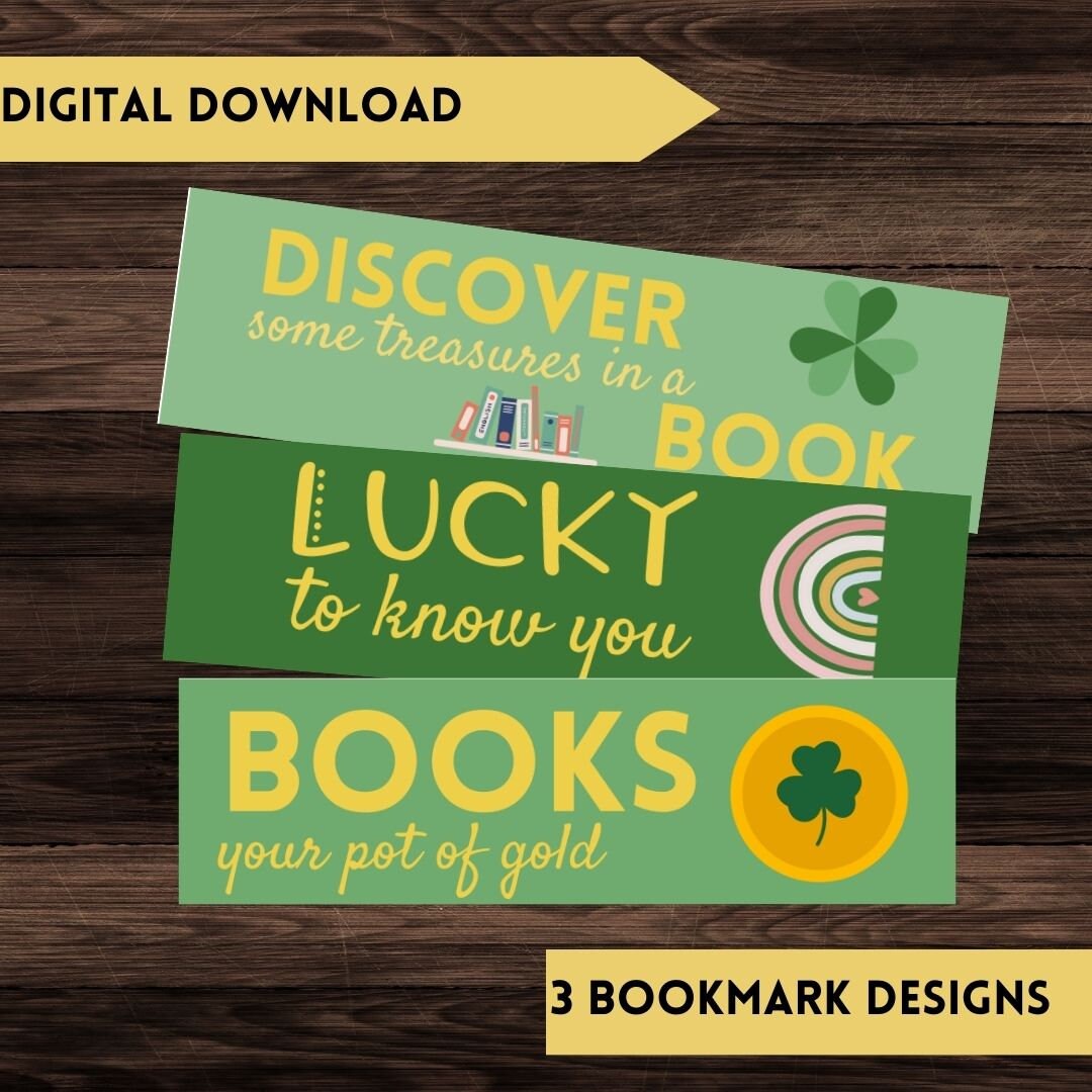 St. Patrick's Day Bookmarks Printable Leprechaun Gift St. Patty's Day ...
