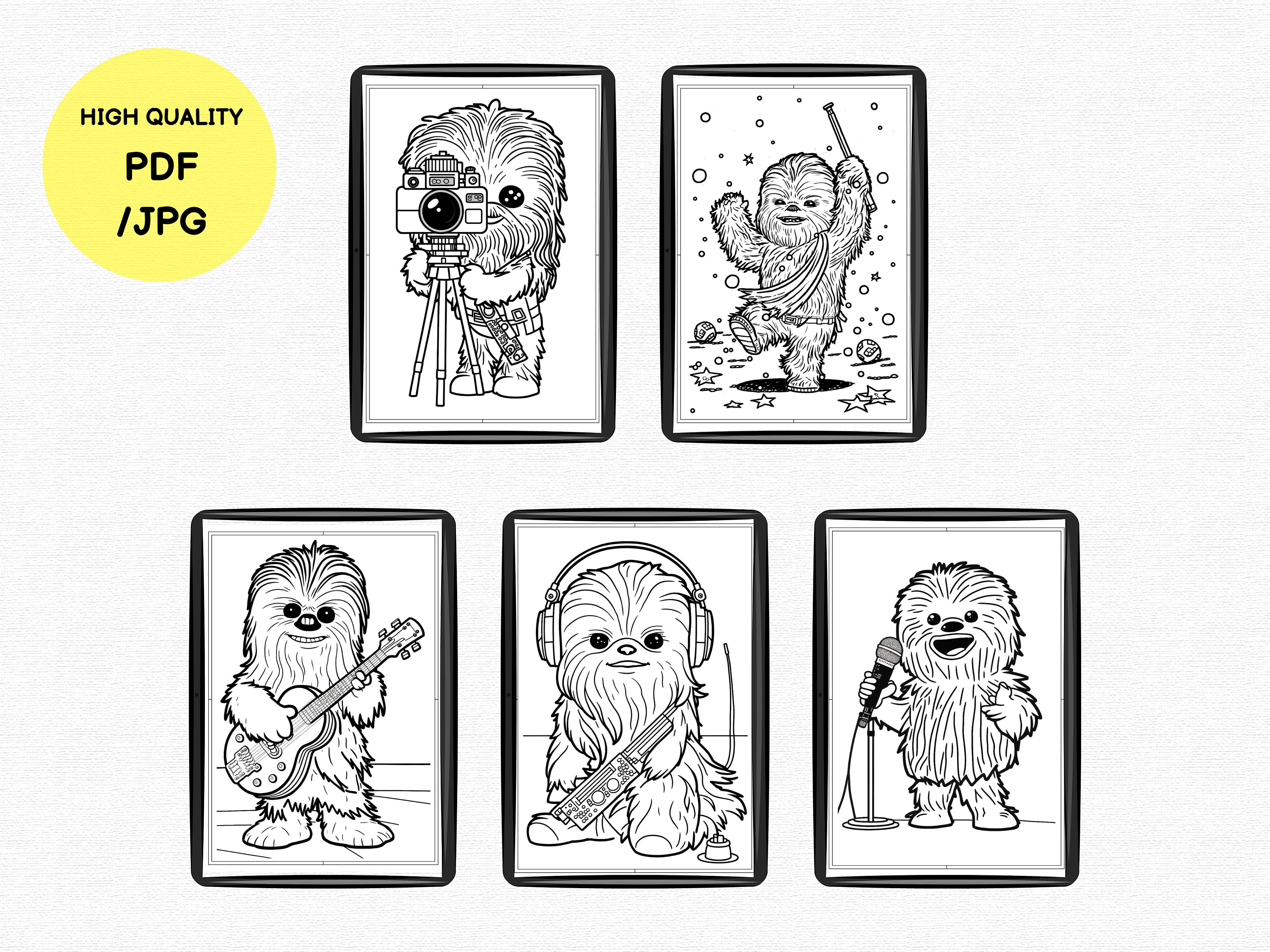 Chewbacca Coloring Pages for Kids and Adults PDF JPG - Etsy