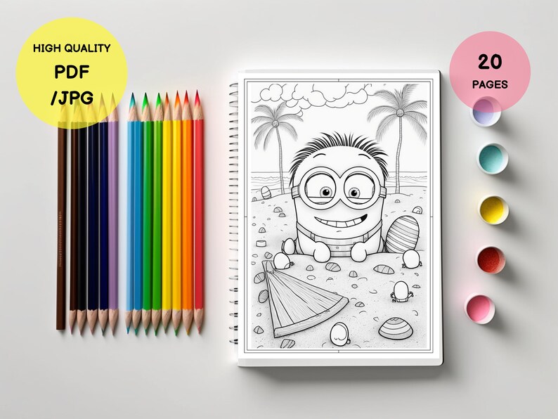 Minions PDF Coloring Book JPG Coloring - Il 794xN.4753506644 N9hi 