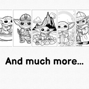Baby Yoda Coloring Pages for Kids and Adults PDF JPG - Etsy