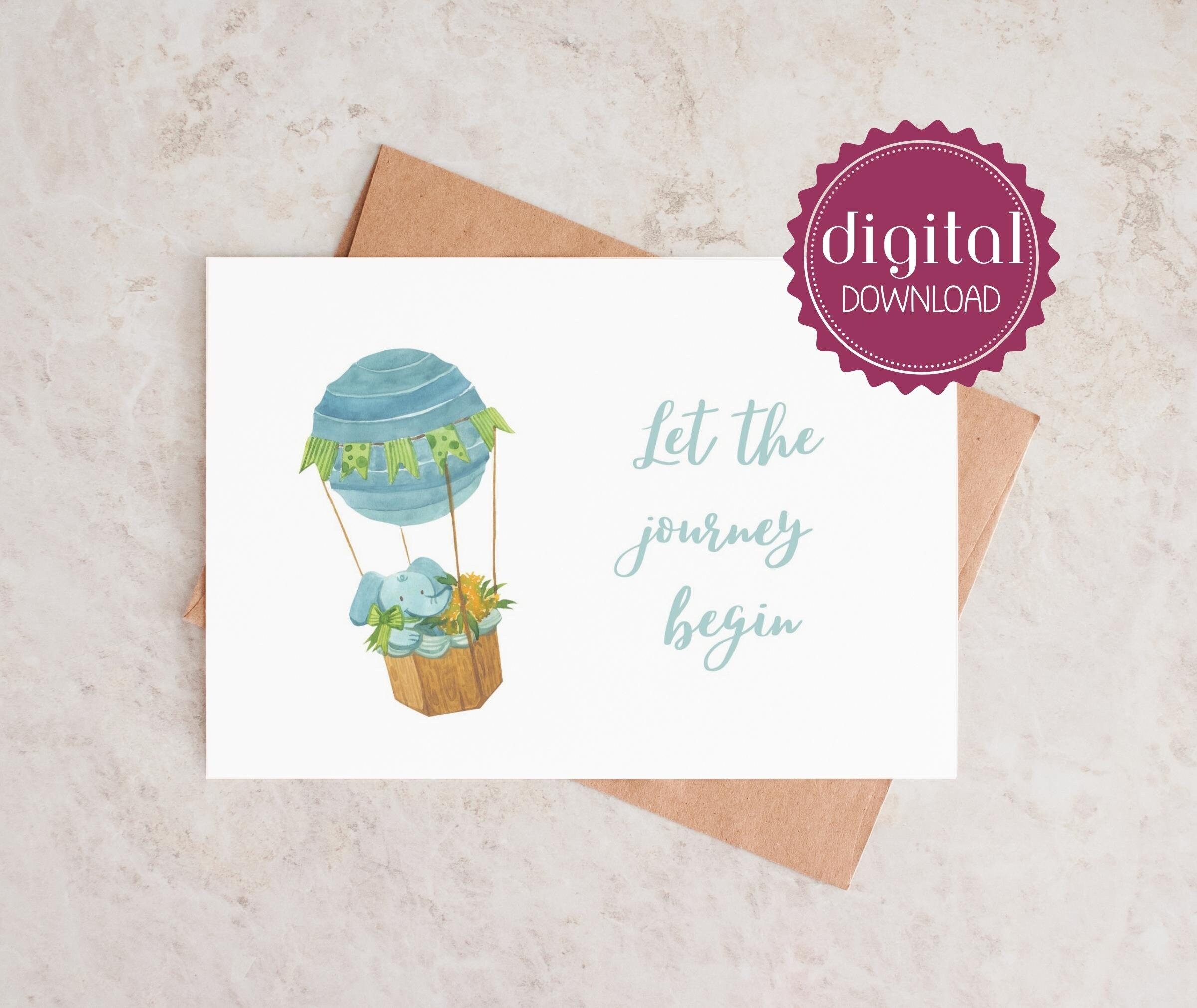 Welcome Baby Greeting Card, Let the Journey Begin Card, Printable New ...