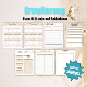 EXTENSION - Printable Planner for Educators | Digital Download | 2024 | Planning & more for everyday kindergarten life PDF German