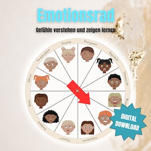 Gefühlsscheibe | Emotionen ausdrücken | Emotionsrad | Alltag mit Kindern | auch für die Kita | Montessori | Digital Download | PDF