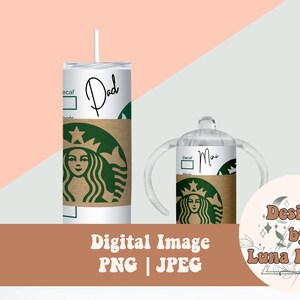 Dad and Mini Matching Coffee inspired 20 oz Digital Download
