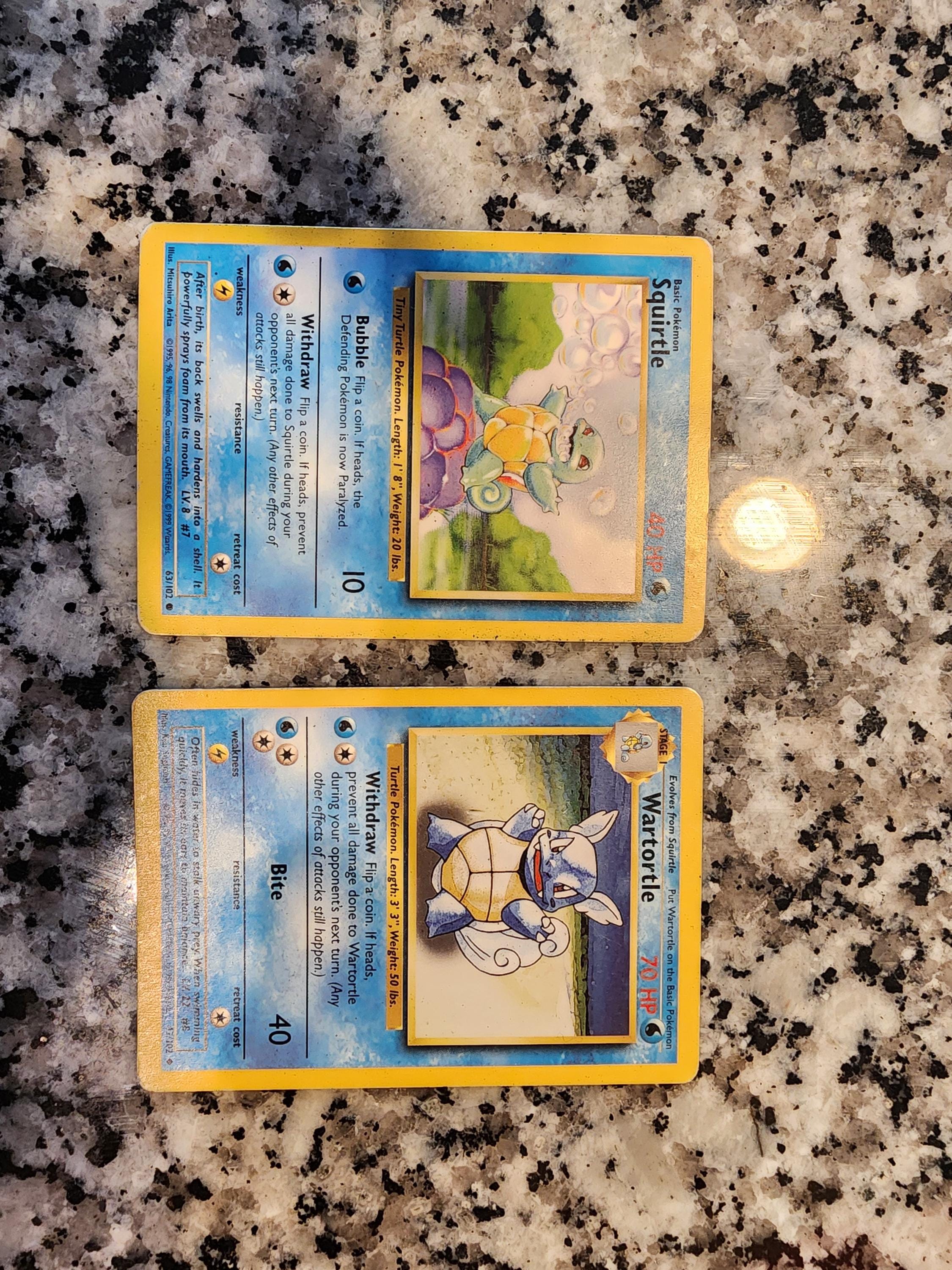 Great Condition Common to Rare Squirtle to Wartortle Pokmon Cards - Etsy