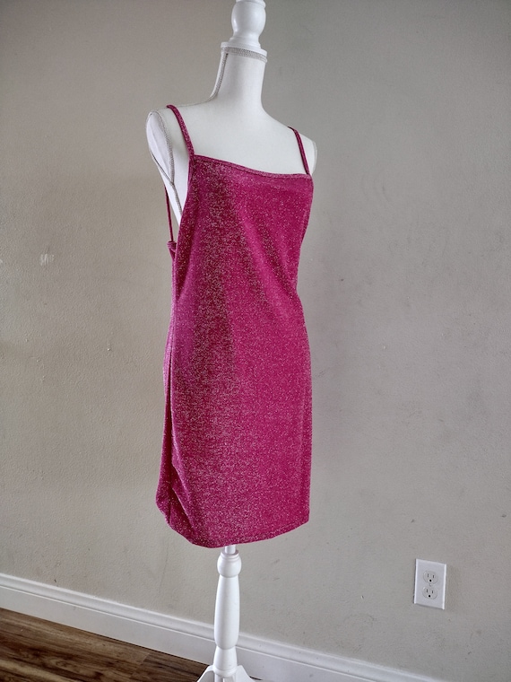 1990s size L pink sparkle dress