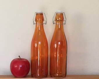 Orange glass botle