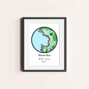 Mauna Kea, 3º Buraco | Impressão Artística de Campo de Golfe | Presente de Golfe (Colorido)