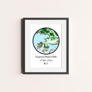 Cypress Point Club 16th Hole | Golf Course Art Print | Golf Gift (Colour)