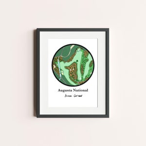 Augusta National Amen Corner | Golf Course Art Print | Golf Gift (Colour)