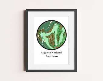 Augusta National Amen Corner / Stampa artistica del campo da golf / Regalo per il golf (a colori)