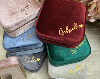 Personalized Jewelry Organizer, Velvet Jewelry Boxes, Bridal Party Gifts, Bridesmaid Gifts, Weddings Gifts, Custom Name Gifts, Gift for Her