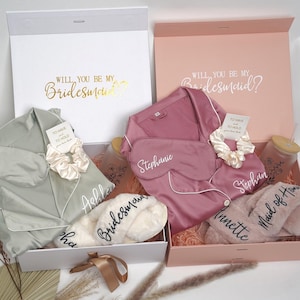Bridesmaid Gift, Bridesmaid Proposal Gift Box Set; Will You Be My Bridesmaid/Maid of Honor Box Set, Personalized Gift for Bachelorette Party