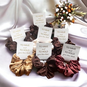 Perfect Bridesmaid Proposal Gift! Bridesmaid Scrunchies, Soft Silk Satin Hair Scrunchies, Hair Accessories for Her, Hair Tie Gift for Friend