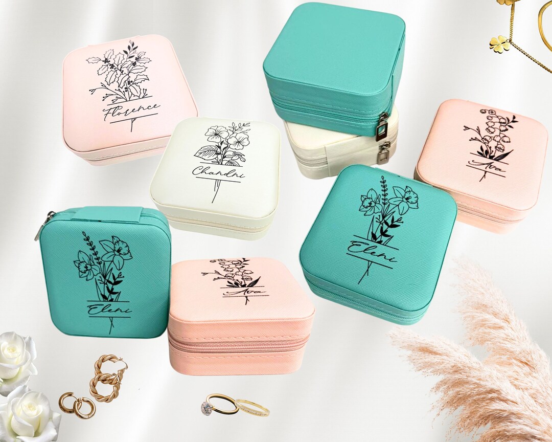 Personalized Jewelry Case, Jewelry Holder, Gift for Her, Custom Jewelry Box, Gift for Mom, Gift