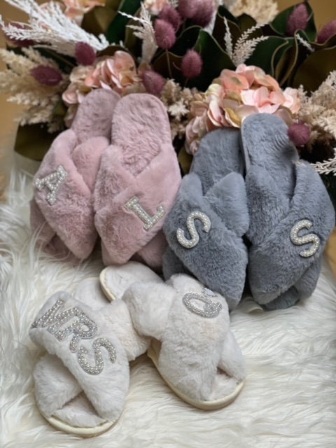 Pink Double Initial Slippers
