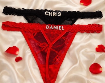 Boyfriend Gift, Custom Name Thong G-strings, Custom Thong, Couple Gift, Gift For Husband, Personalized Thong With Name, Valentine's Day Gift