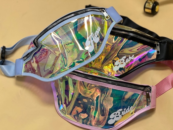 Personalized Holographic Fanny Pack Fanny Packs Bachelorette Party Holographic Bum Bag Custom Fanny Pack Bachelorette Favors Waist Bag Etsy
