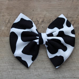 Cow Print Hair Bow | Cow Hair Bow | Cow Print Piggy Bows | Girls Hair Bow | Hair Clip | Cow Bow