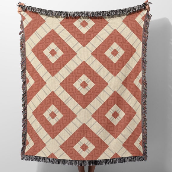 Diamond Boho Aesthetic Woven Jacquard Blanket Woven Wall Tapestry