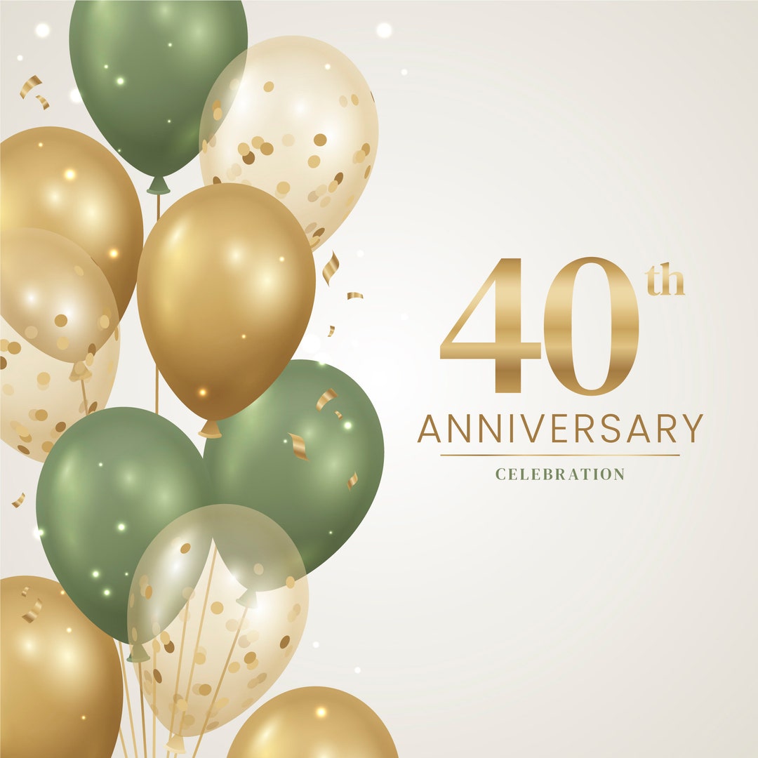 Digital Download - 40th Anniversary Wedding Card Jpg Images for Adobe ...