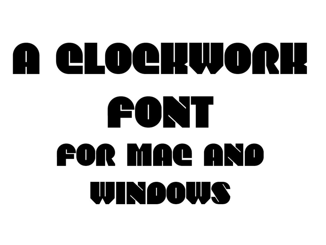 A Clockwork Font Lettering for Mac and Windows Computers Compatible ...