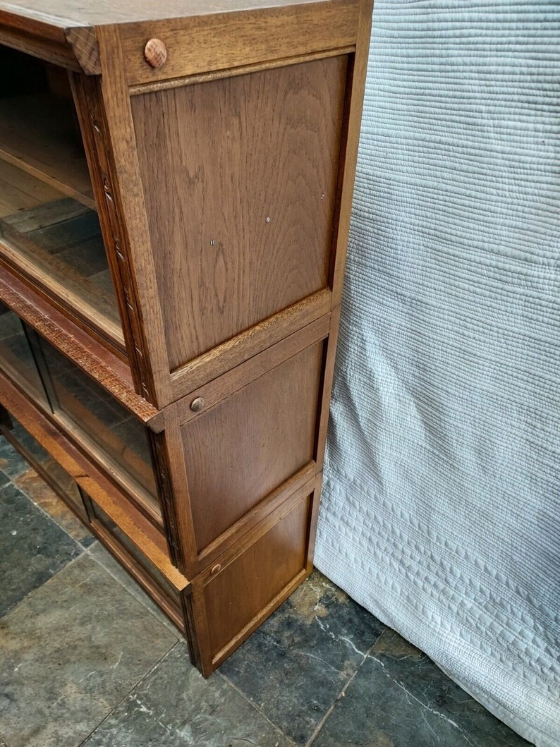 Old Charm Stacking Bookcase With Glass Sliding Doors Etsy UK