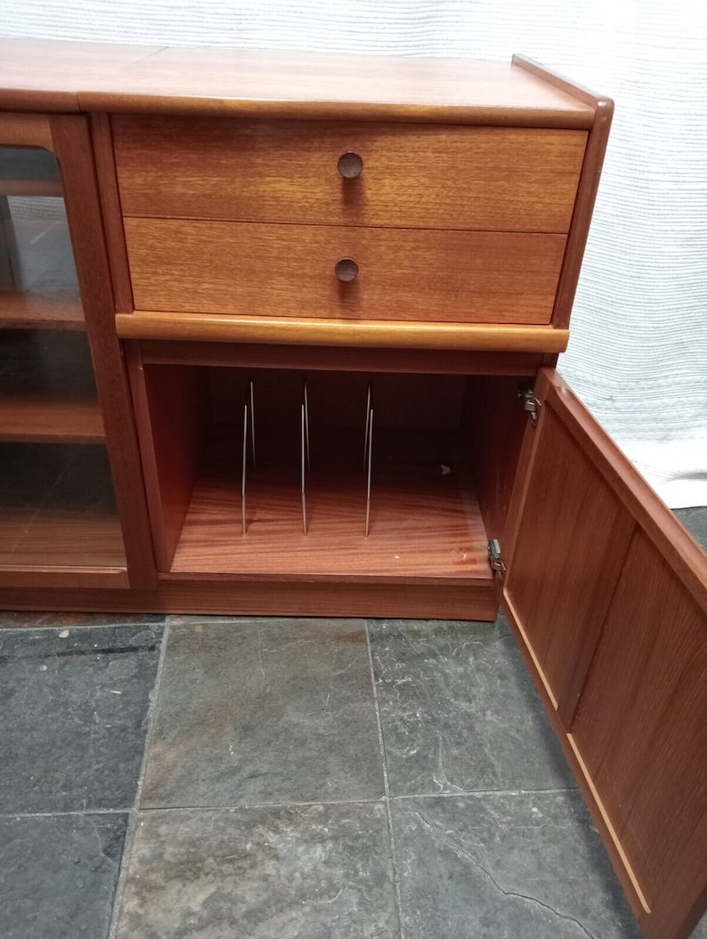 Nathan Mid Century Teak Media Cabinet - Etsy UK