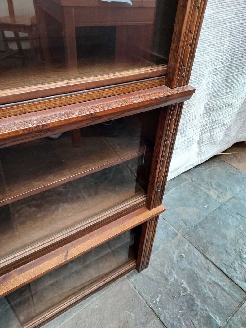 Old Charm Stacking Bookcase With Glass Sliding Doors Etsy UK