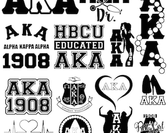Alpha Kappa Alpha SVG Bundle, Greek Sorority Designs (14 Designs)