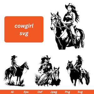 Cowgirl SVG Bundle, Cowgirl SVG, Cowboy SVG, Cowgirl Clipart, Cowboy Clipart, Western Svg, Rodeo Svg, Country Girl Svg, Country Svg
