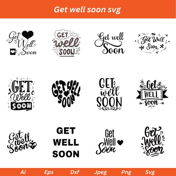 Get Well Soon SVGs, Get well SVGs, Quote SVGs, Positive Quotes SVGs, Get Well PNG, Feel Better SVGs, Inspirational SVGs, Quotes PNG