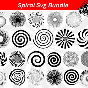 スパイラル SVG バンドル、錯覚 SVG、催眠スパイラル SVG、幾何学模様、渦巻き SVG、スパイラル ベクター、スパイラル カット ファイル、スパイラル SVG