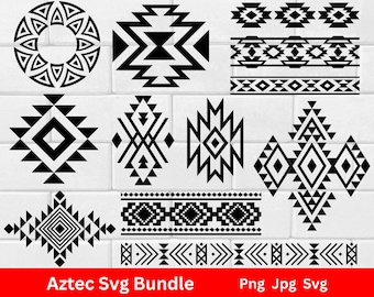 Aztec Pattern SVG Bundle: Southwestern Tribal Designs (Digital Download)