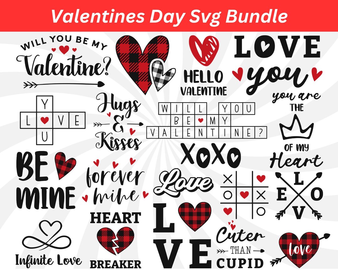 Valentine's Day SVG Bundle: Retro Love Designs (digital Download) - Etsy