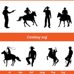 Cowboy Svg Bundle, Cowboy Svg, Western Svg, Horse Svg, Cowboy Clipart, Cowboy Boots Svg, Cowboy Silhouette, Cowboy hat svg, Cowgirl Svg